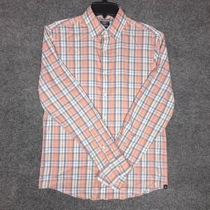 Faherty Reserve The Movement Shirt Mens Small Peach Blue Plaid MWC0082